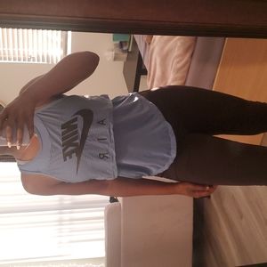 Nike sport top. Half-crop. Cerulean blue